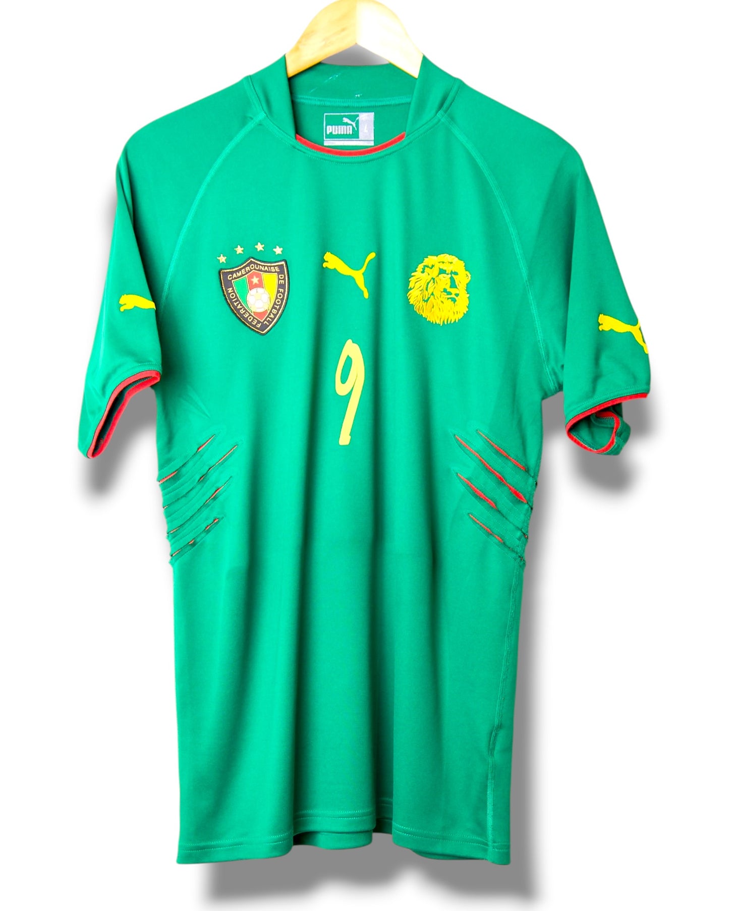 Kameroen 2004 Thuis Shirt Eto'o #9 (L)