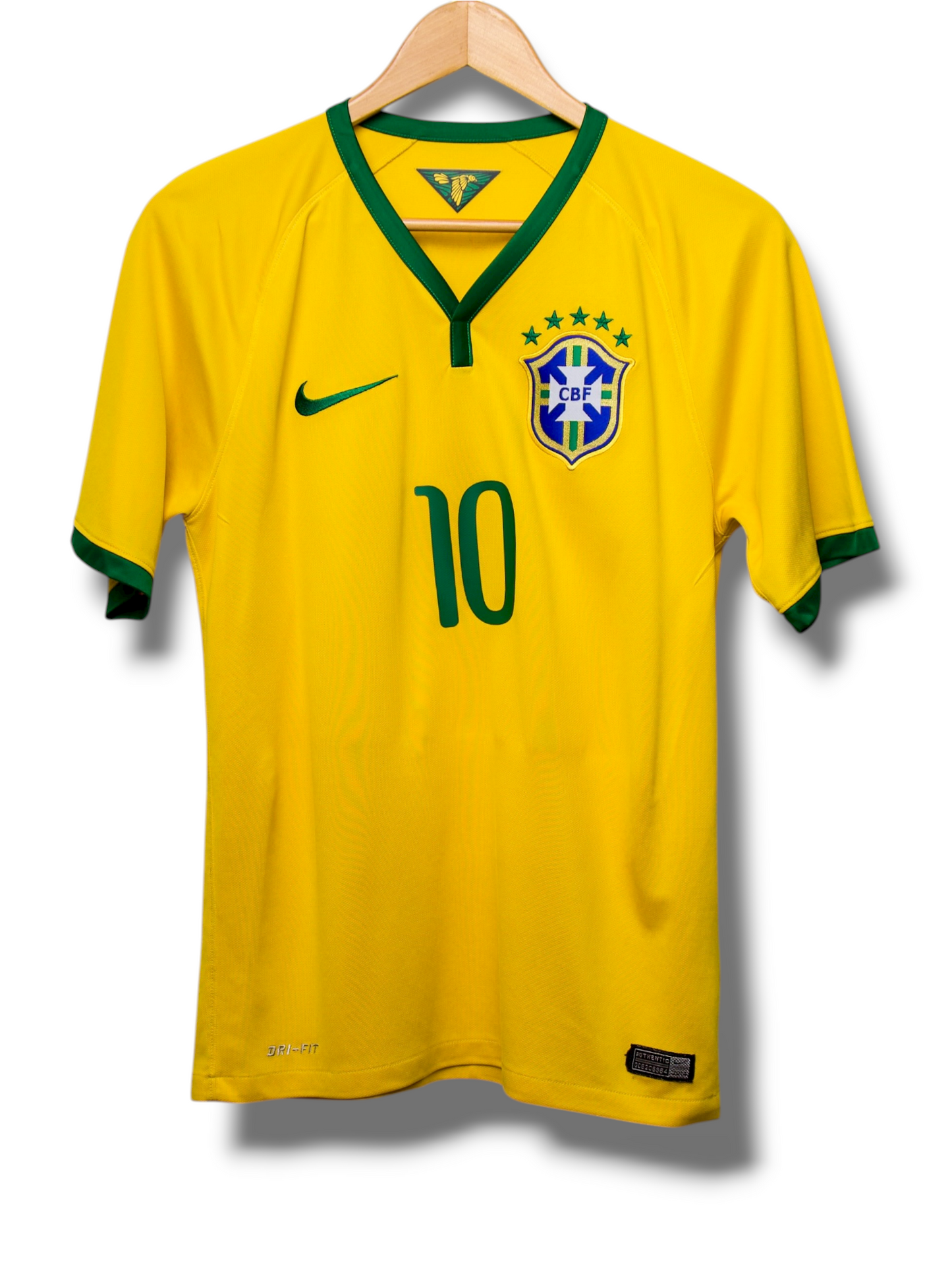 Brazilië 2014 Thuis Shirt Neymar #10 (S)