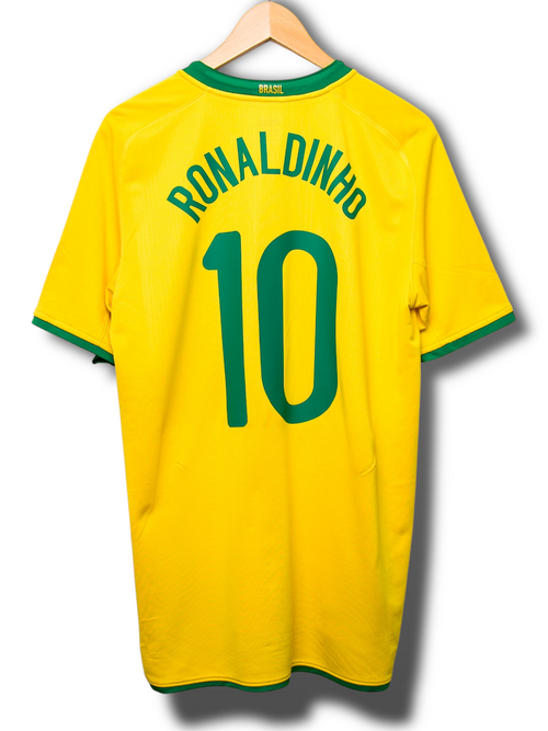 Brazilië 2008 Thuis Shirt Ronaldinho #10 (M)