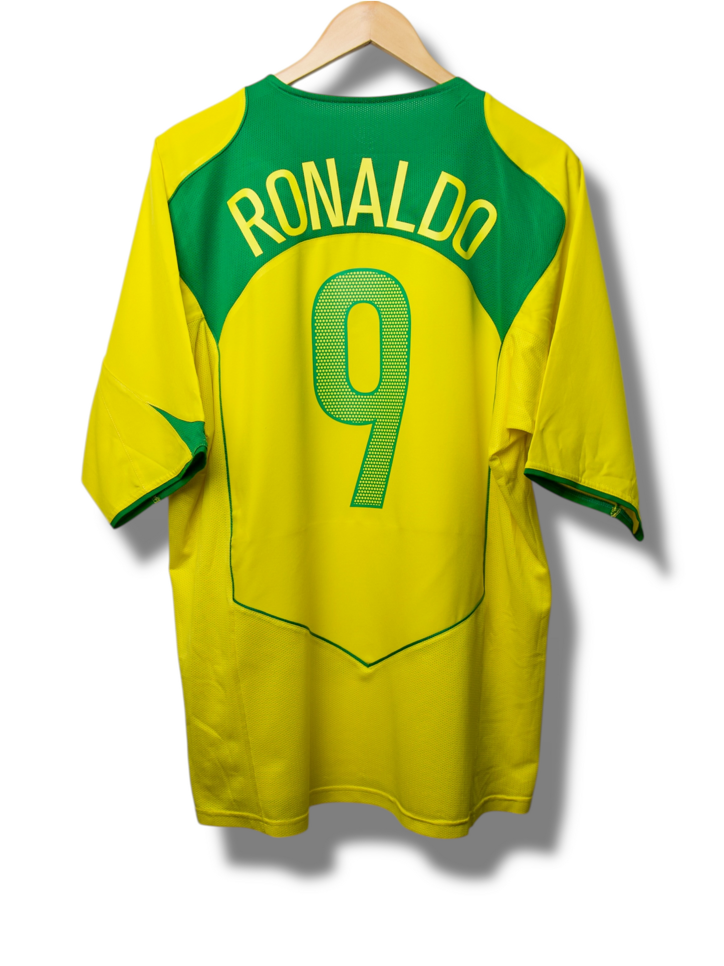 Brazilië 2004 Thuis Shirt Ronaldo #9 (XL)