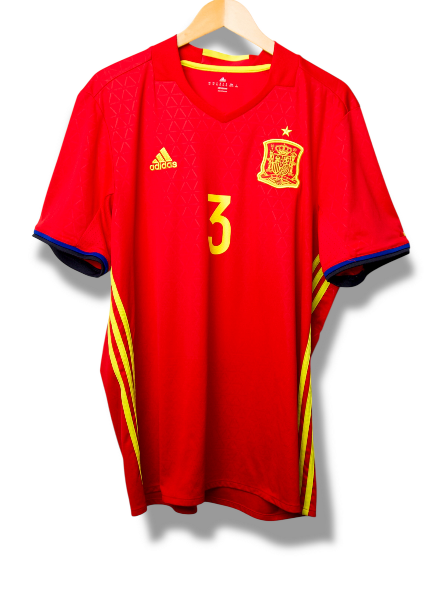 Spanje 2016 Thuis Shirt Piqué #3 (XL)