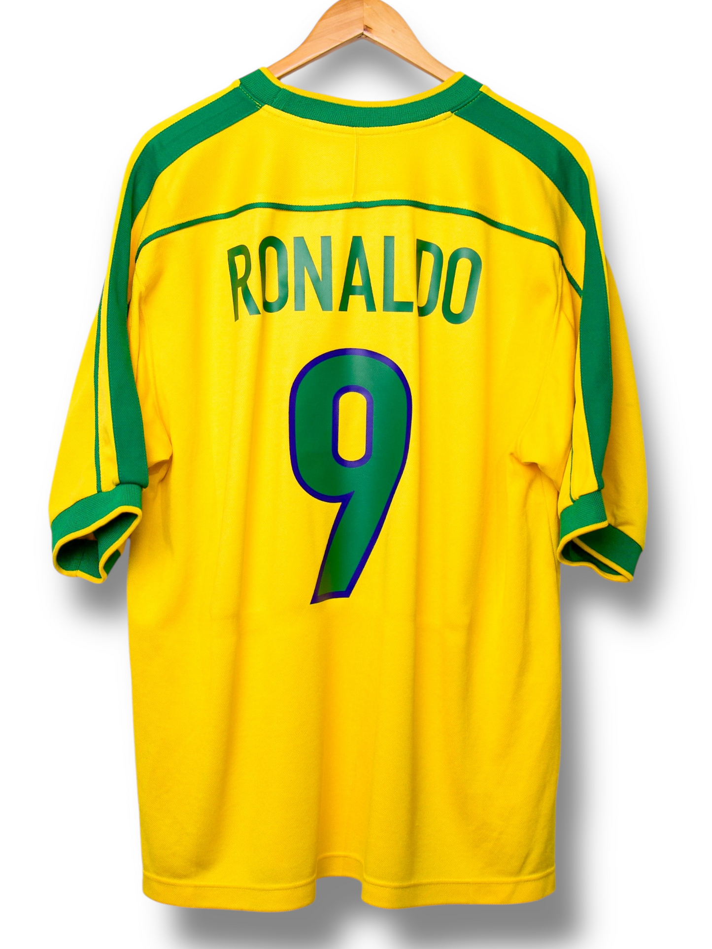 Brazilie 1998 Thuis Shirt Ronaldo #9 (XL)