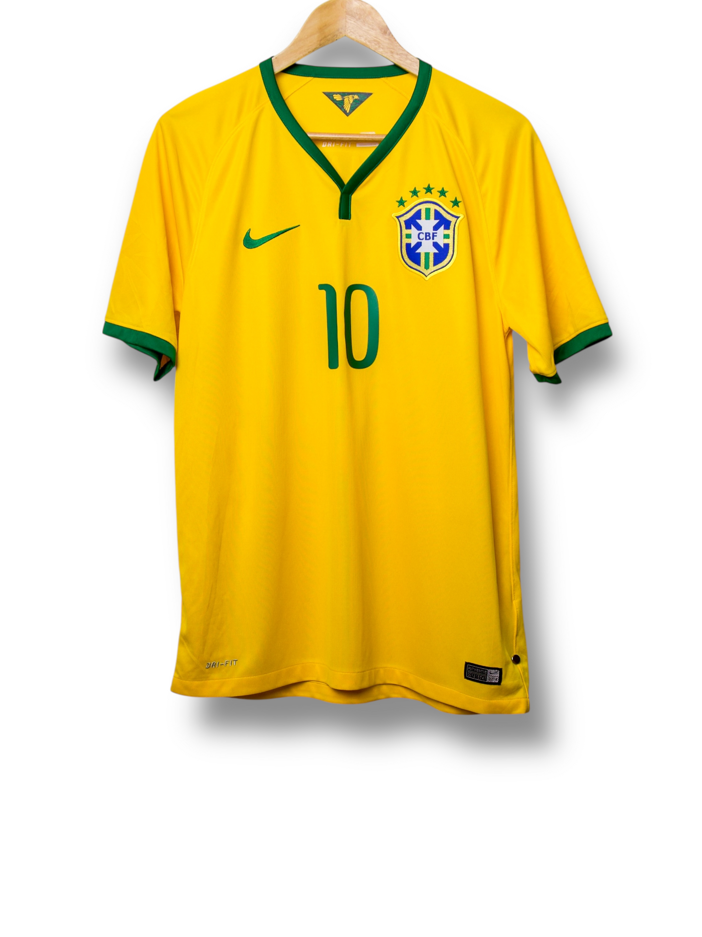 Brazilie 2014 Thuis Shirt Neymar #10 (M)