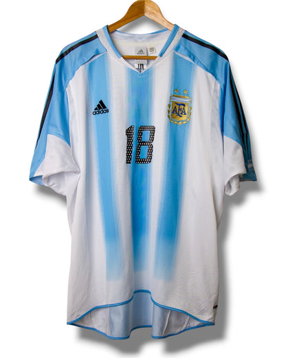 Argentinie 2004 Thuis Shirt Messi #18 (XL)