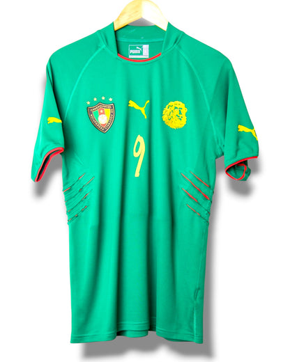 Kameroen 2004 Thuis Shirt Eto'o #9 (L)