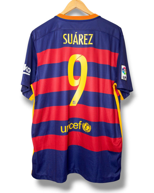 Barcelona 2015/2016 Thuis Shirt Suarez #9 (XL)