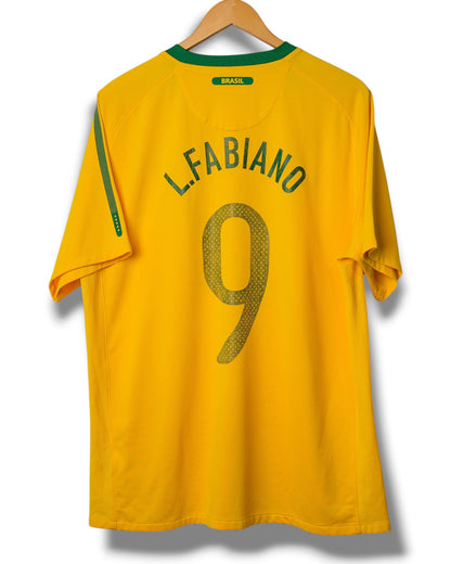 Brazilie 2010 Thuis Shirt L.Fabiano #9 (XL)