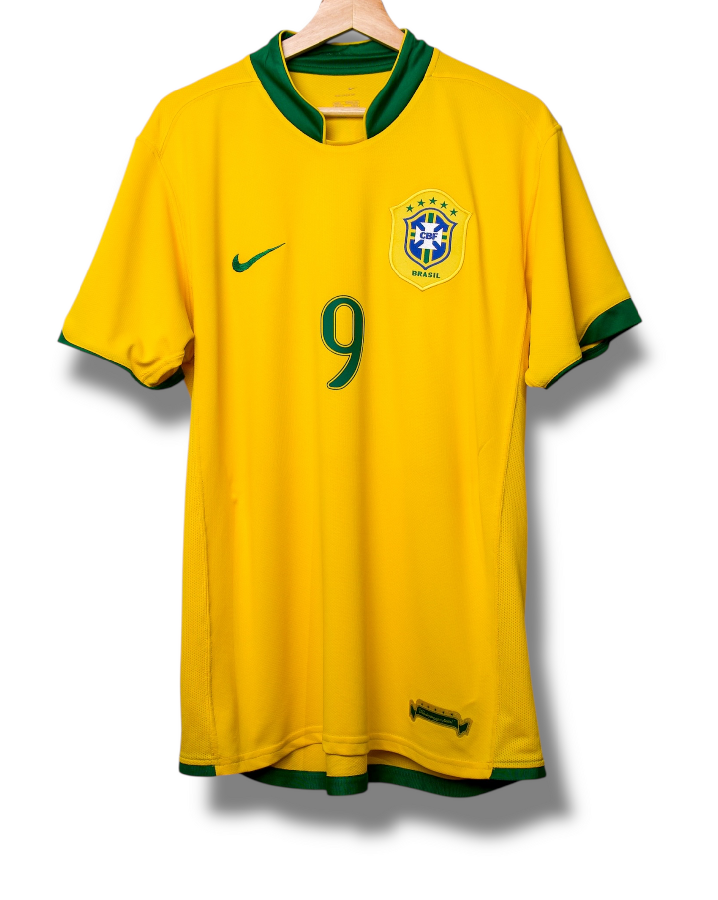 Brazilie 2006 Thuis Shirt Ronaldo #9 (L)