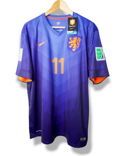 Nederland 2014 Uit Shirt Robben #11 (XL)