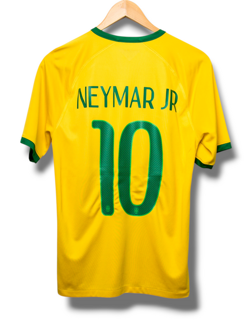 Brazilië 2014 Thuis Shirt Neymar #10 (S)