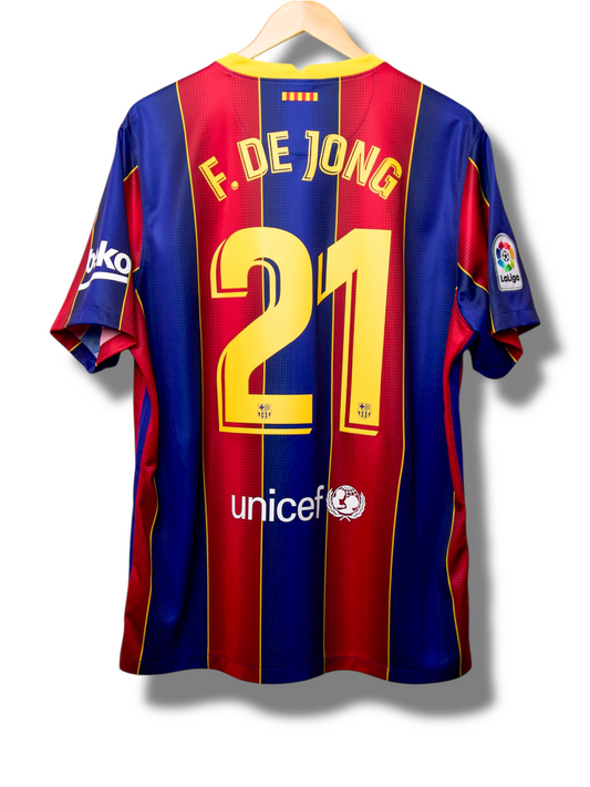 Barcelona 2020/2021 Thuis Shirt De Jong #21 (XL)