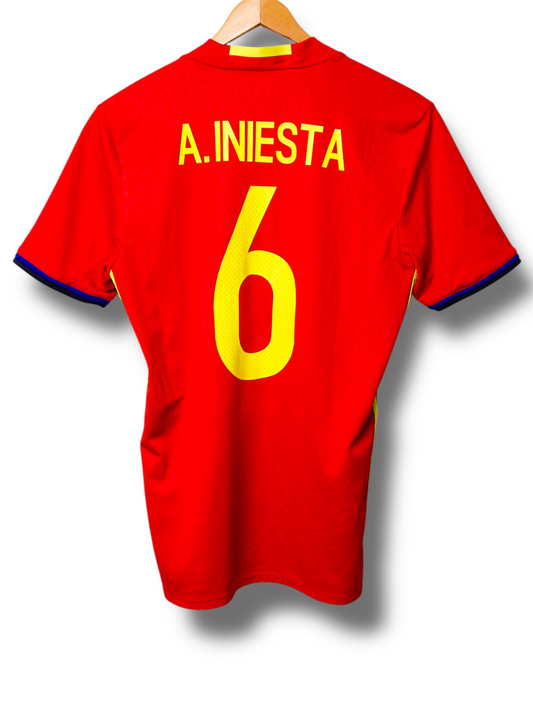 Spanje 2016 Thuis Shirt Iniesta #6 (S)