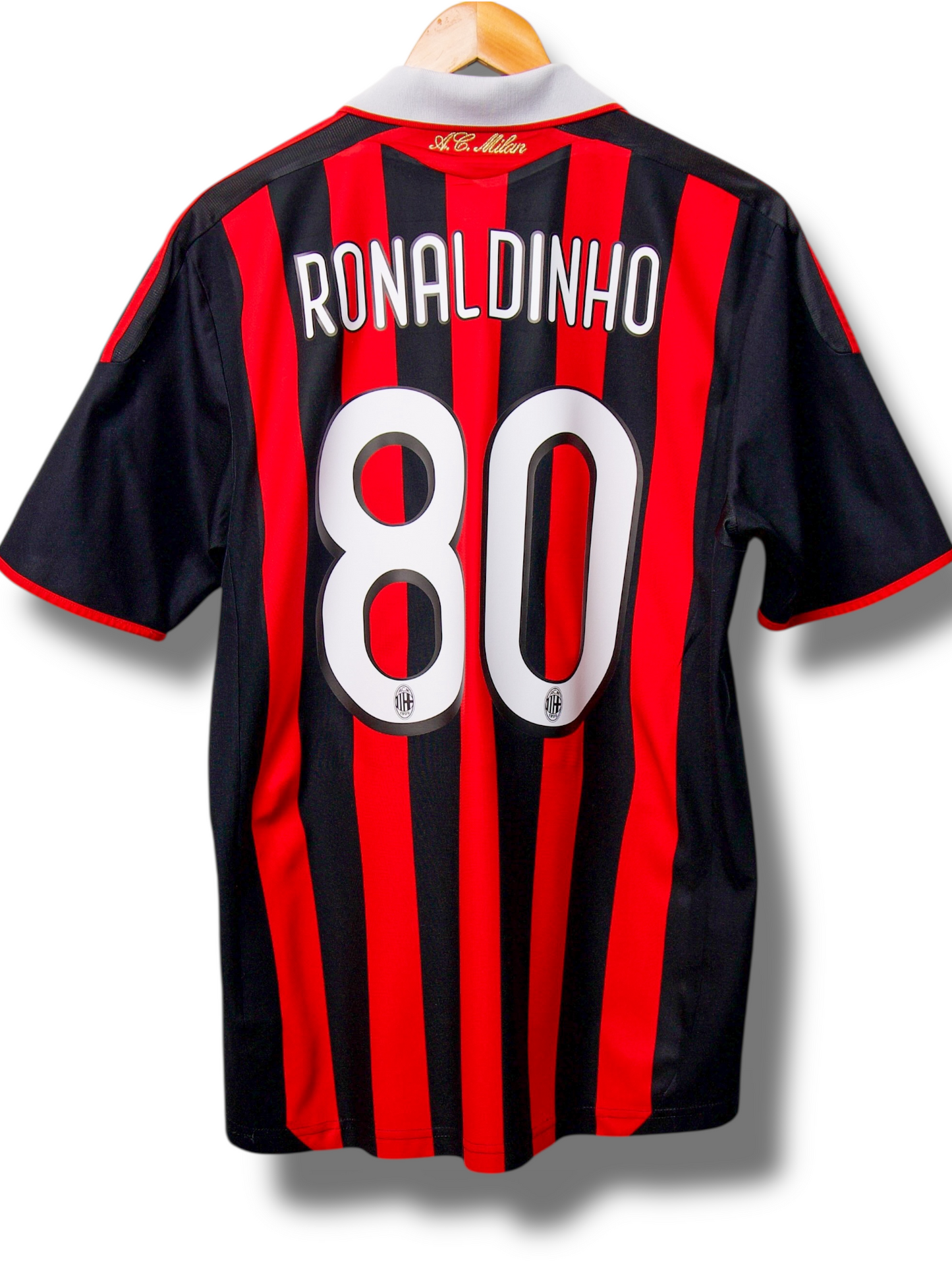 AC Milan 2009/2010 Thuis Shirt Ronaldinho #80 (M)